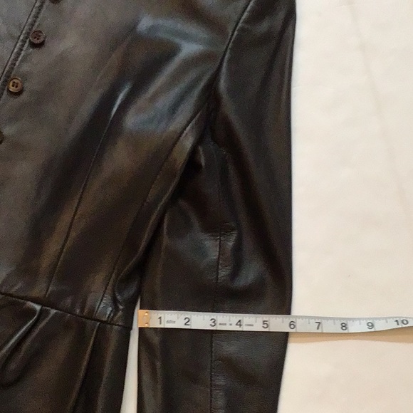 CARINA NEW YORK WOMEN BROWN LONG SLEEVES LEATHER JACKET SZ 6 - Picture 13 of 14